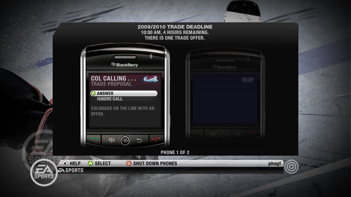 NHL 10 Screenshot (Electronic Arts UK Press Extranet, 2009-07-28): Col[umbus] trade offer
