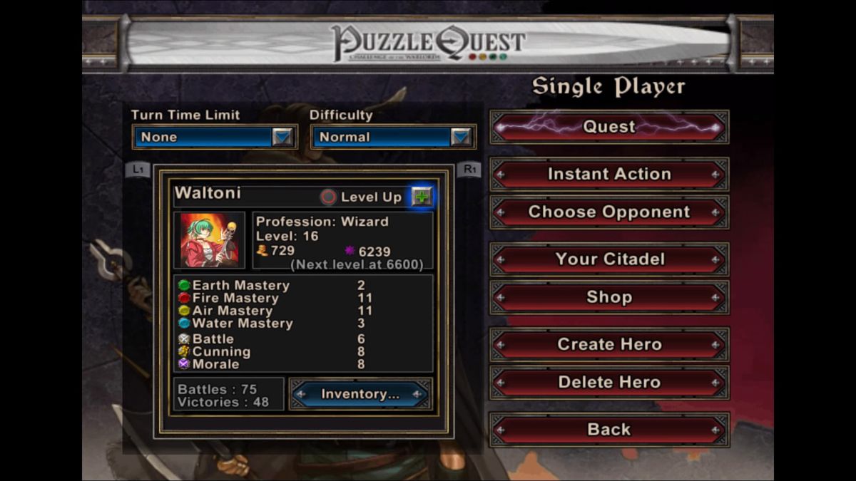 Puzzle Quest: Challenge of the Warlords Screenshot (PlayStation.com)