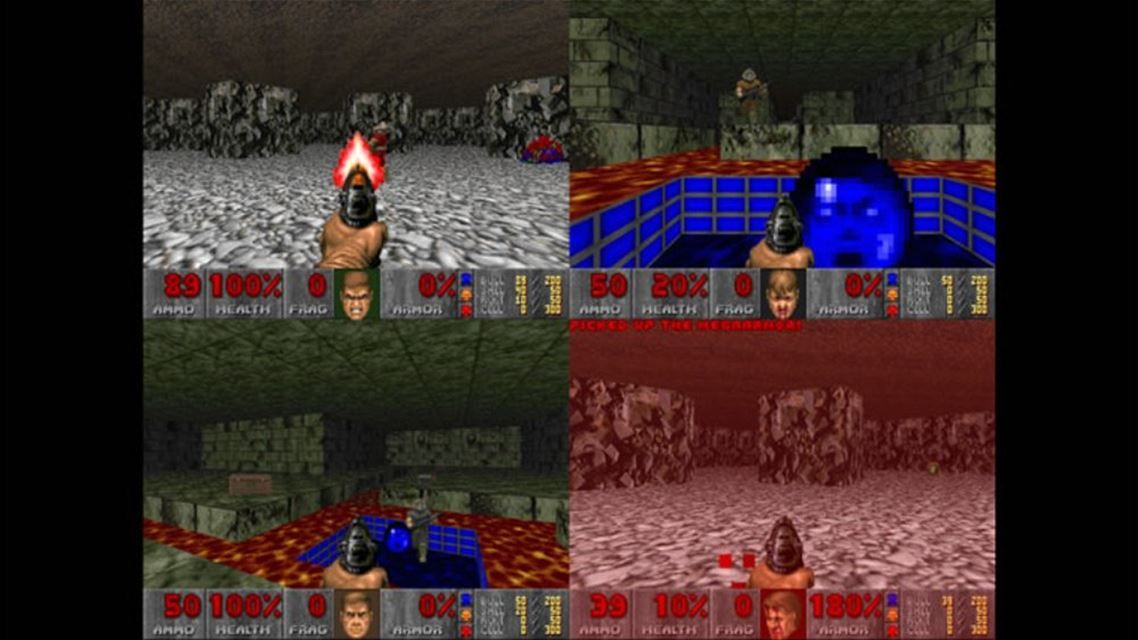The Ultimate Doom Screenshot (Screenshots): Split screen deathmatch - 4