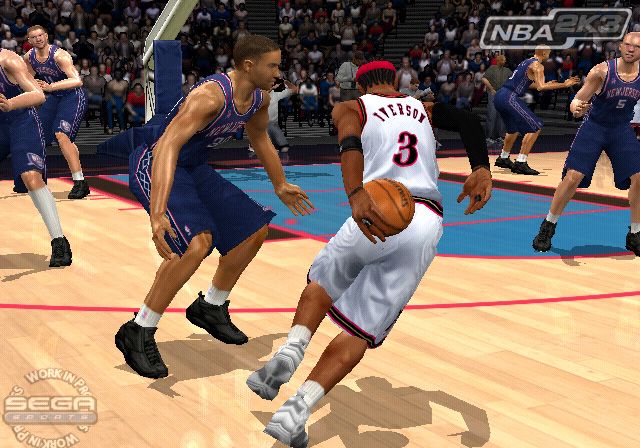 NBA 2K3 Screenshot (Sega E3 2002 Press Kit): Iverson Back Cross PlayStation 2