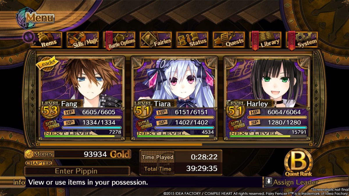 Fairy Fencer F: Surpass Your Limits Set Screenshot (Steam)