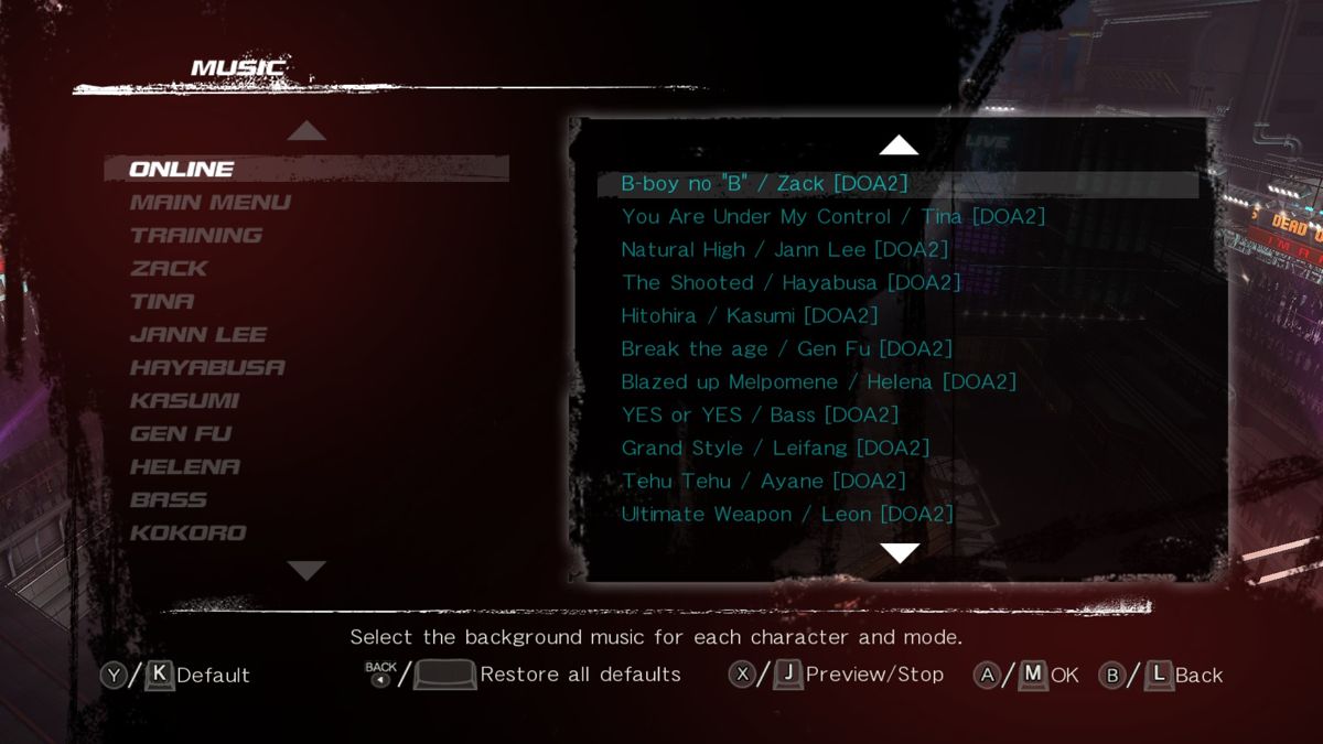 Dead or Alive 5: Last Round - Dead or Alive 2 Music Screenshot (Steam)