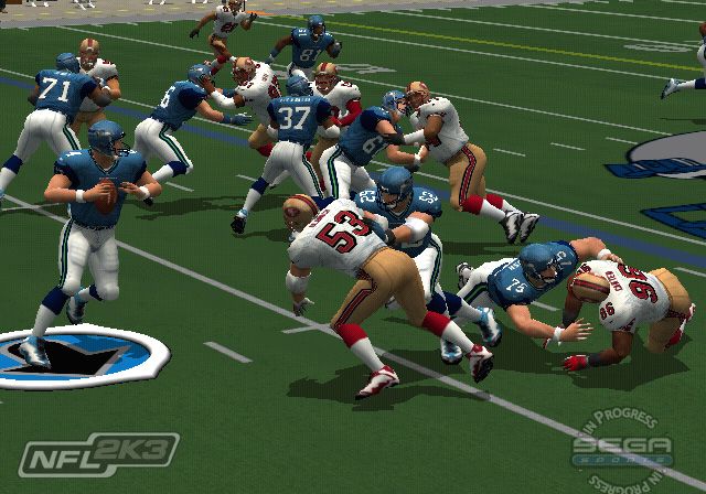 NFL 2K3 Screenshot (Sega E3 2002 Press Kit): Seahawks Line PlayStation 2