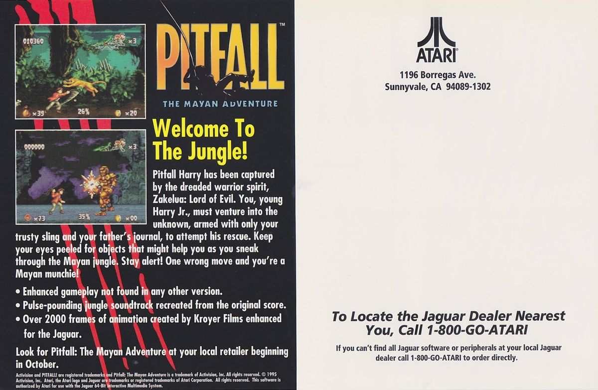 Pitfall: The Mayan Adventure Other (Pitfall: The Mayan Adventure - Postcard): Pitfall: The Mayan Adventure - Postcard Back