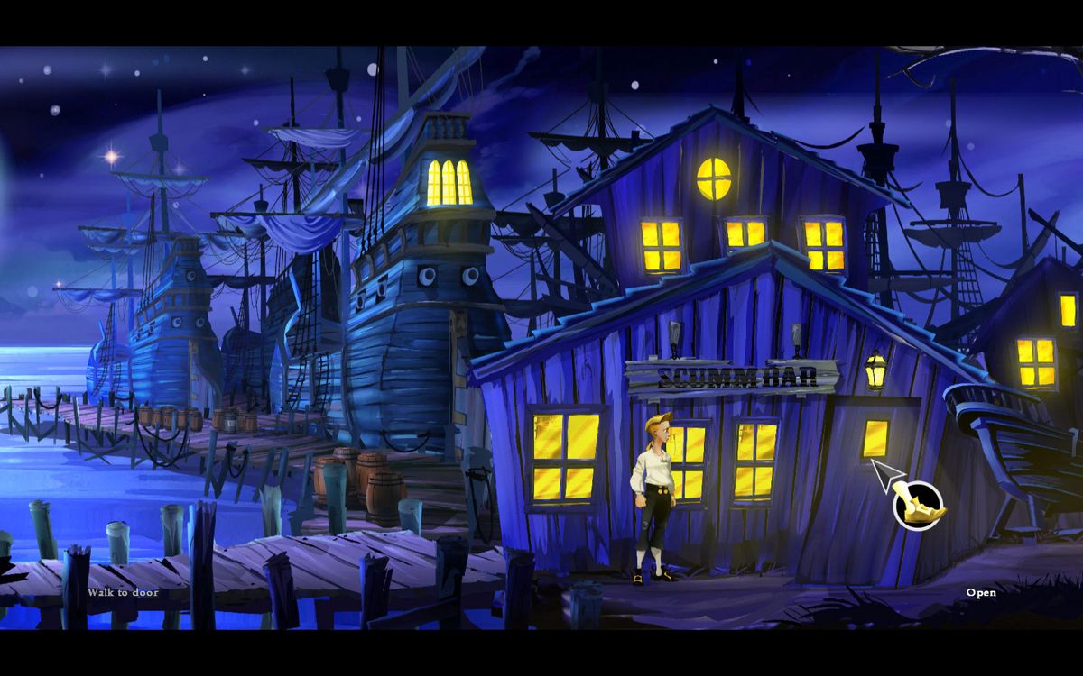 The Secret of Monkey Island: Special Edition Screenshot (Steam store page): Outside The Scumm Bar