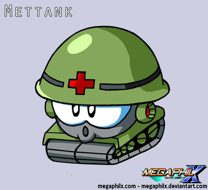 Mega Man Unlimited Concept Art (Enemy and Miniboss Art): Concept art of the Mettank, appearing primarily in Tank Man's stage.