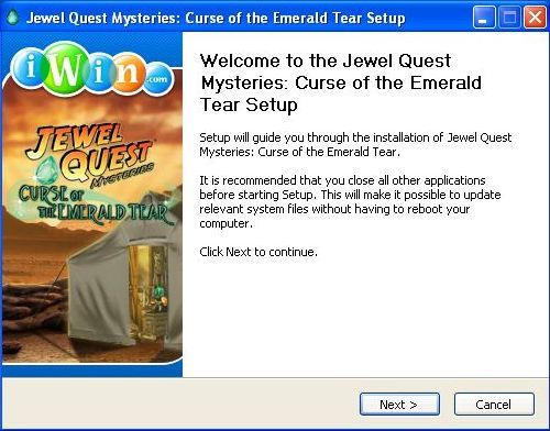 Jewel Quest Mysteries: Curse of the Emerald Tear Screenshot (Installation screenshots): The installation starts here