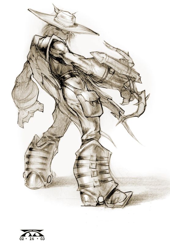 Oddworld: Stranger's Wrath Concept Art (Electronic Arts UK Press Extranet): Stranger sketch 7/9/2004
