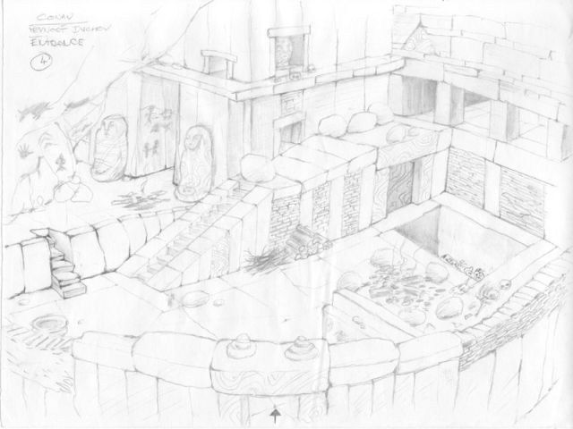 Conan Concept Art (Official Website - Location Design Process): Sketch