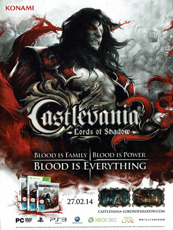 Castlevania: Lords of Shadow 2 Magazine Advertisement (Magazine Advertisements): Retro Gamer (Germany), Issue 02/2014