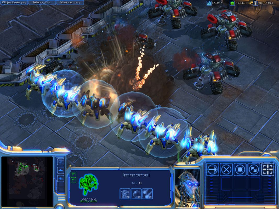 StarCraft II: Wings of Liberty Screenshot (Official website - Features - Protoss Units (2007-05-19)): Protoss Immortals' shields are very effective against Siege Tanks