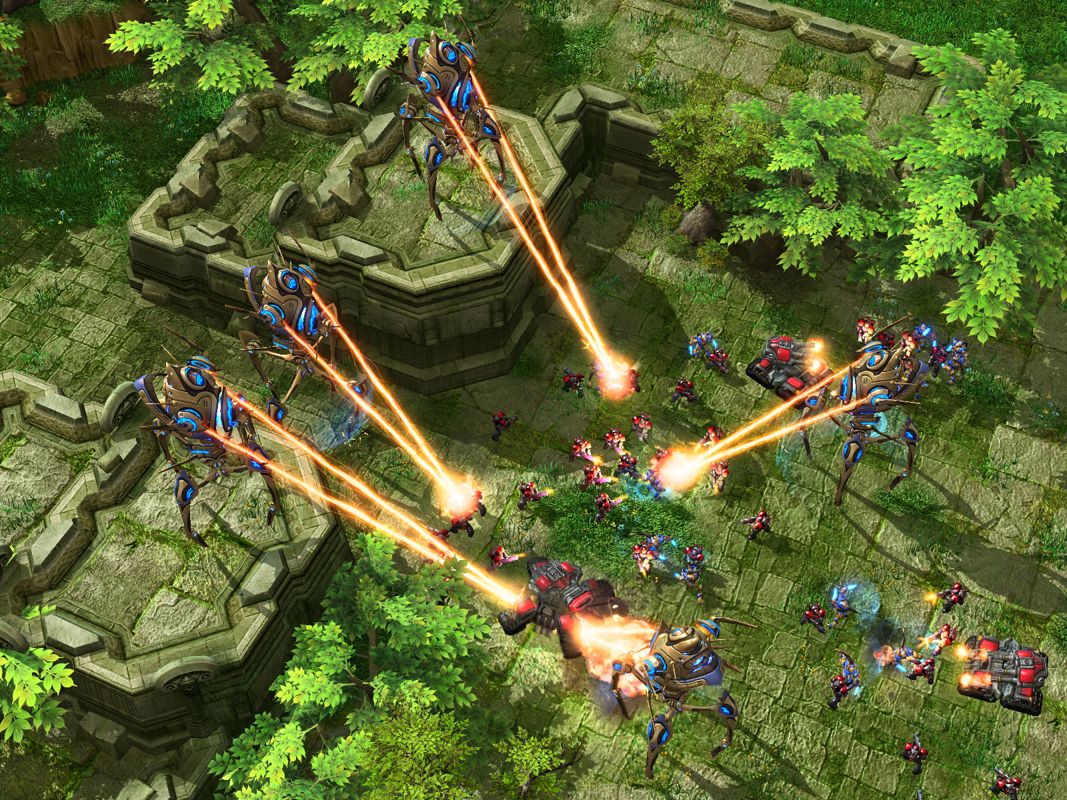 StarCraft II: Wings of Liberty Screenshot (Official website - Features - Protoss Units (2007-07-09)): Taking advantage of higher ground