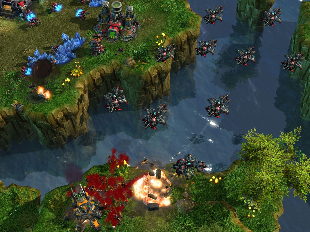 StarCraft II: Wings of Liberty Screenshot (Official site - Features - AH/G-24 Banshee (2007-08-23)): Turbines at full throttle!