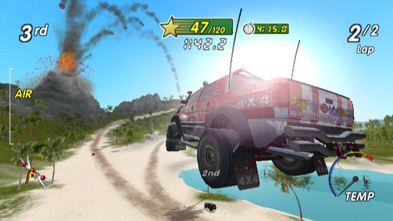 Excite Truck Screenshot (Nintendo Wii Preview CD): Fiji Volcano