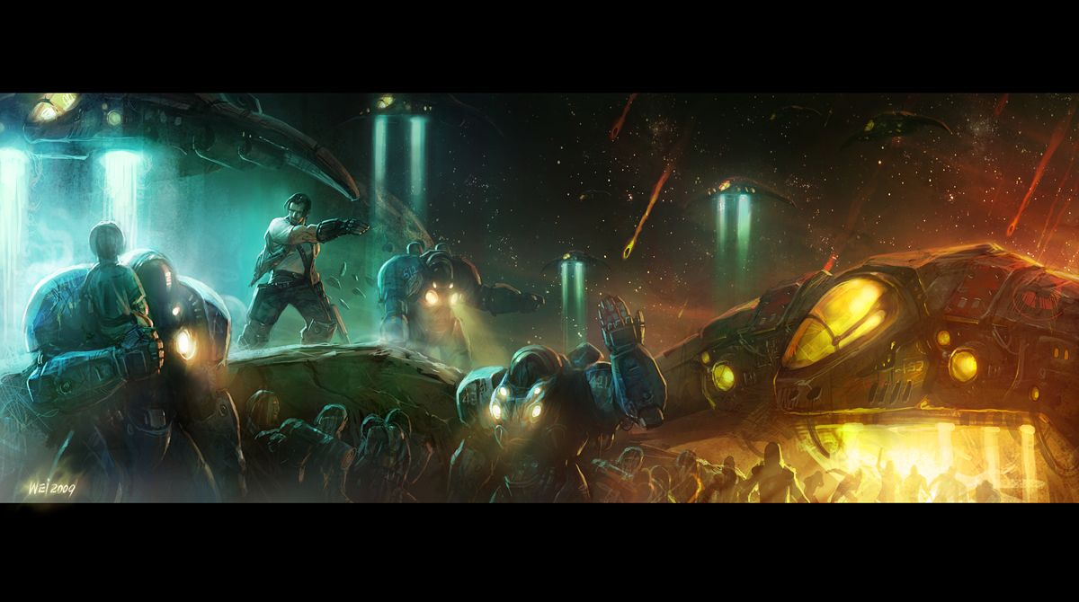 StarCraft II: Wings of Liberty Concept Art (Battle.net (2016)): Raynor evacuates Mar Sara