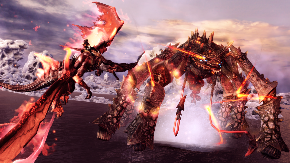 Crimson Dragon Screenshot (Xbox.com product page): Attacking a big enemy