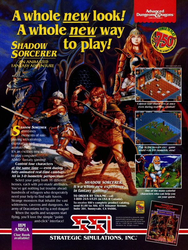Shadow Sorcerer Magazine Advertisement (Magazine Advertisements): Computer Gaming World (United States) Issue 88 (November 1991)