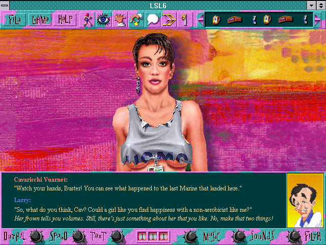 Leisure Suit Larry 6: Shape Up or Slip Out! Screenshot (Sierra Family Demonstration CD-ROM Version 2.0, 1993-08-01)