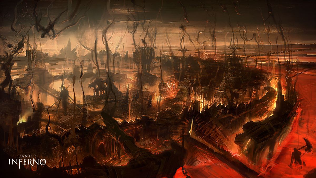 Dante's Inferno Concept Art (Electronic Arts UK Press Extranet): E3 concept art disapproach 9/6/2009