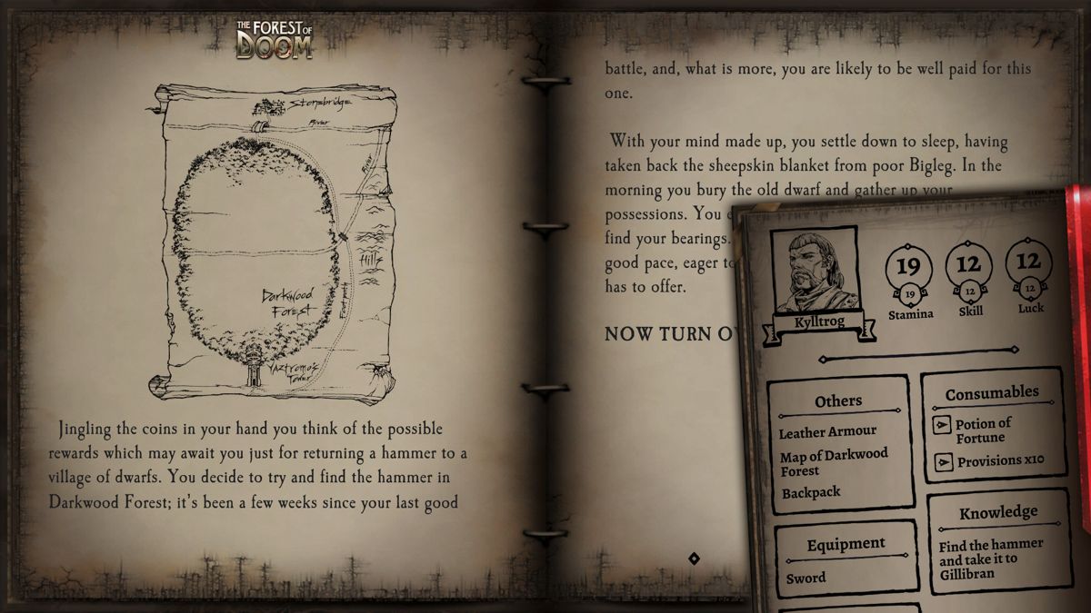 Fighting Fantasy Classics: The Forest of Doom Screenshot (Steam)