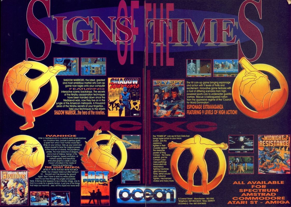 Ninja Gaiden Magazine Advertisement (Magazine Advertisements): CU Amiga Magazine (UK) Issue #6 (August 1990). Courtesy of the Internet Archive. Pages 2-3