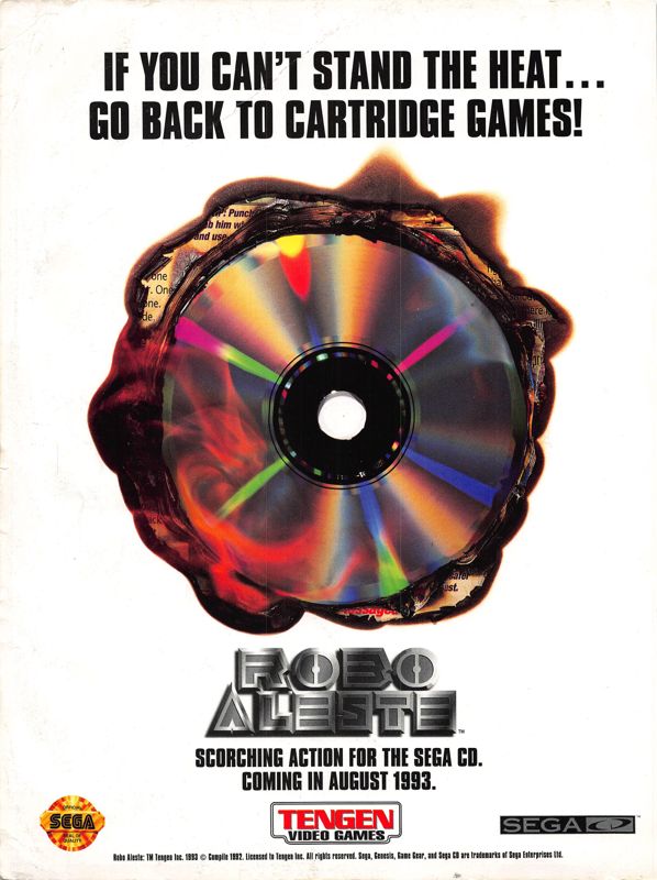 Robo Aleste Magazine Advertisement (Magazine Advertisements): DieHard GameFan (United States), Volume 1 Issue 9 (August 1993)