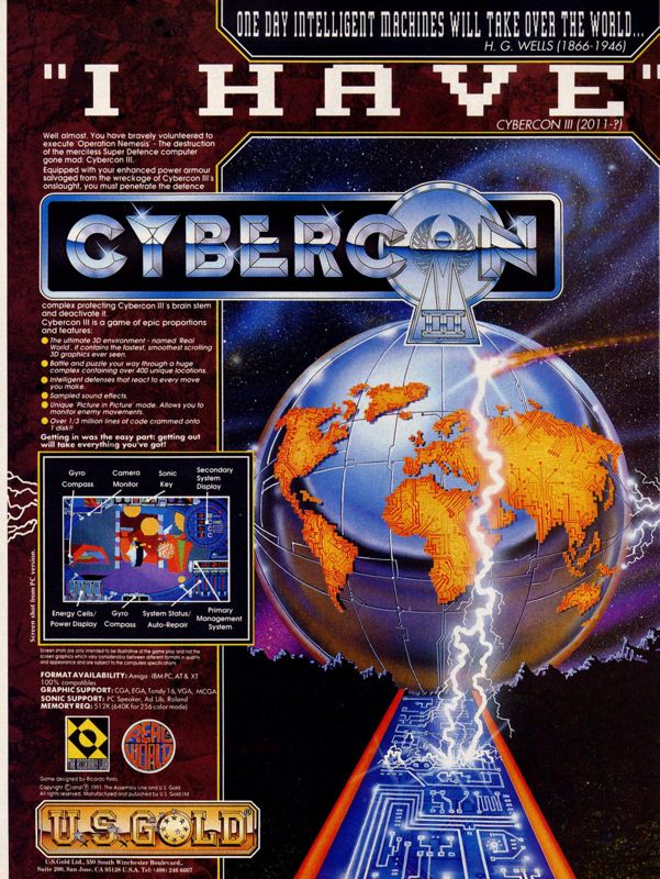 Cybercon III Magazine Advertisement (Magazine Advertisements): Computer Gaming World (United States) Issue 88 (November 1991)