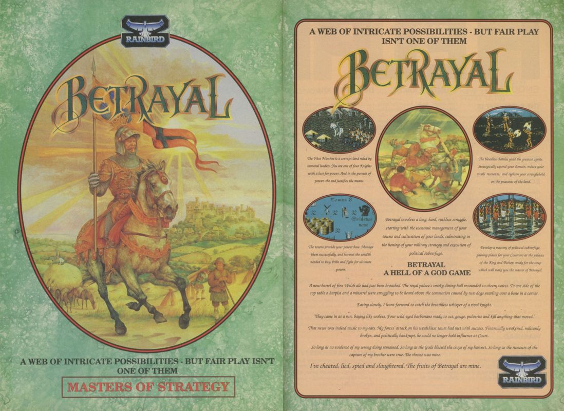 Betrayal Magazine Advertisement (Magazine Advertisements): CU Amiga Magazine (UK) Issue #7 (September 1990). Courtesy of the Internet Archive. Pages 72-73