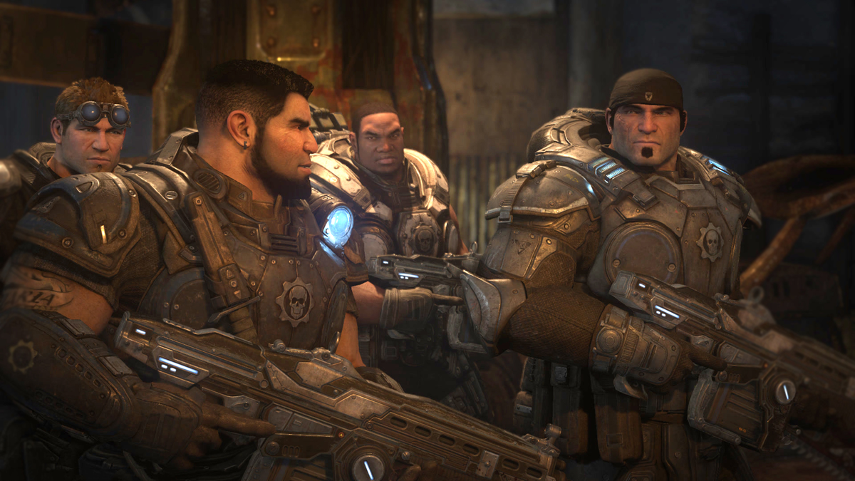 Gears of War: Ultimate Edition Screenshot (Xbox.com product page): Discussing the situation