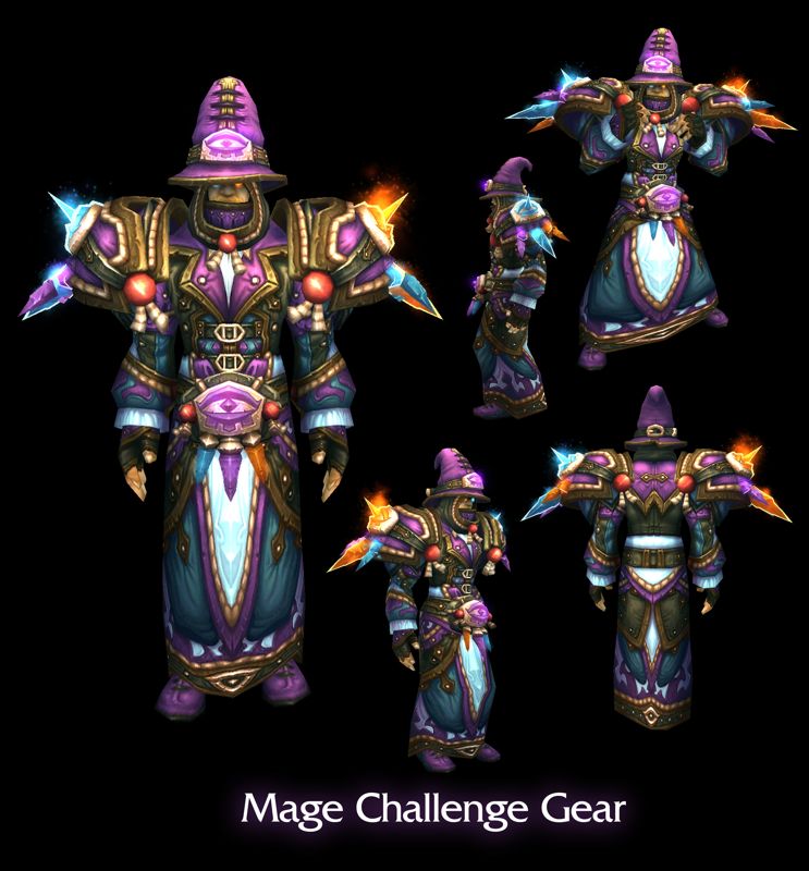 World of WarCraft: Mists of Pandaria Render (Blizzard Press Center website > Mists of Pandaria Press Kit (Renderizations + Logo)): Mage Challenge Mode Armor in: Challenge Mode Armor