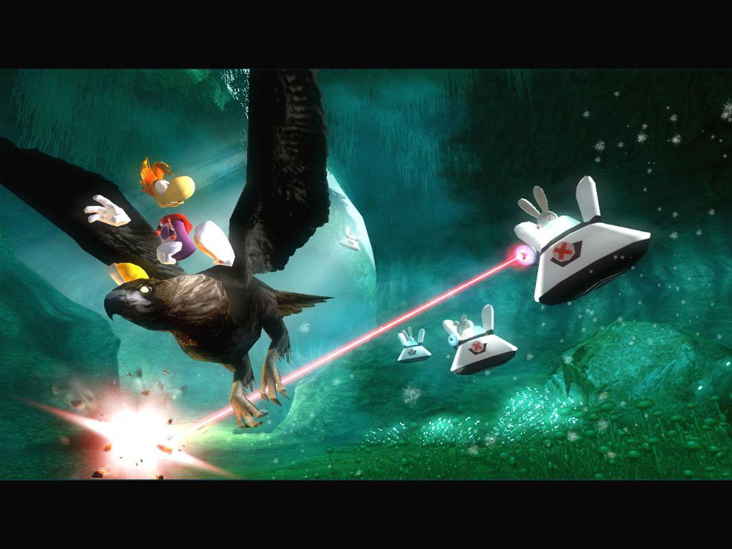 Rayman: Raving Rabbids Screenshot (Nintendo Wii Preview CD): Eagle Race