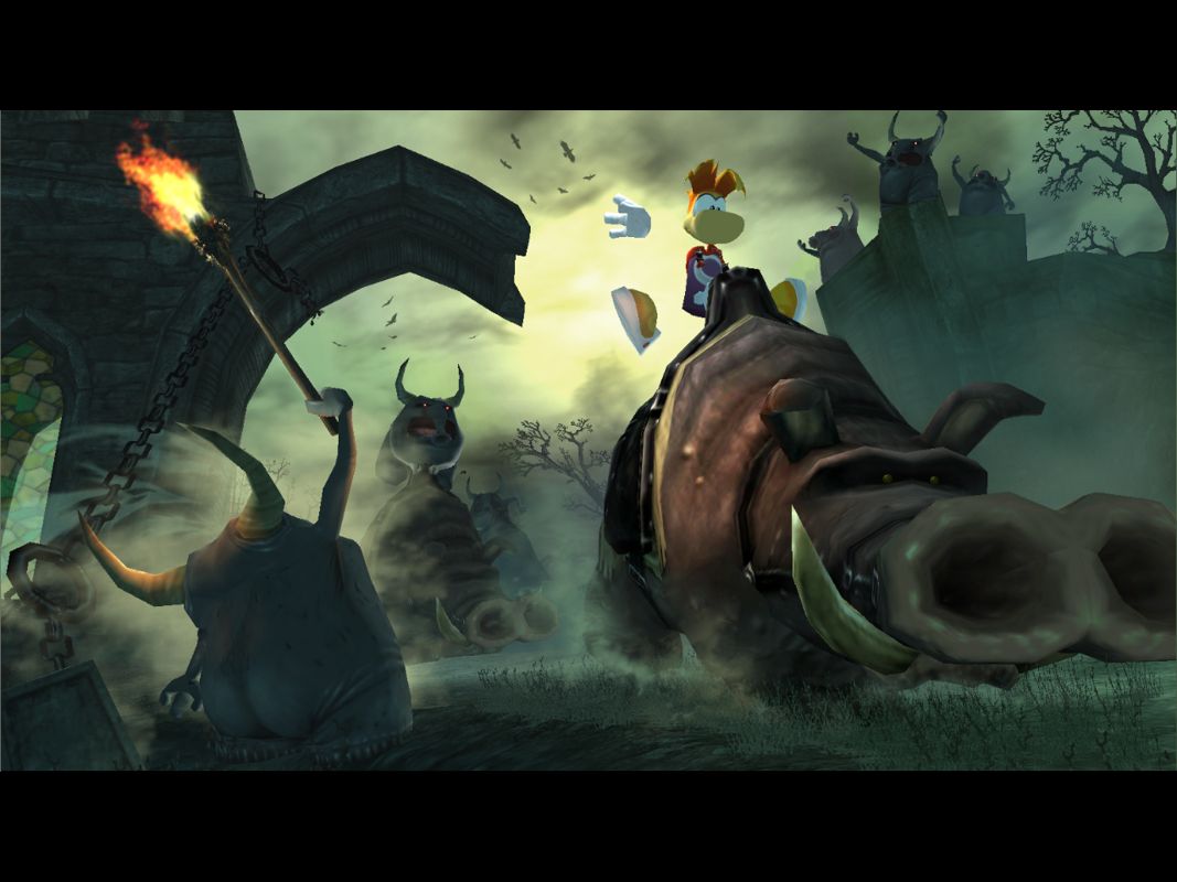 Rayman: Raving Rabbids Screenshot (Nintendo Wii Preview CD): Warthog Race Front