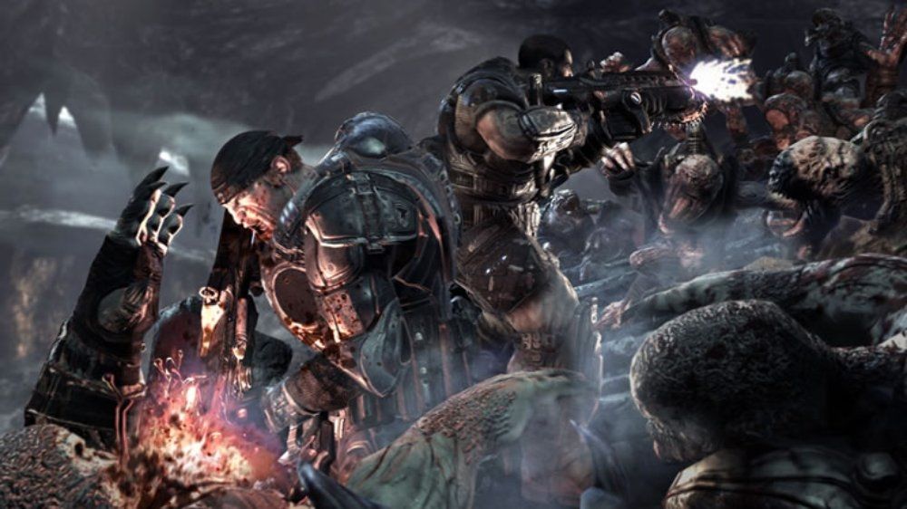 Gears of War Screenshot (Xbox.com product page): Fighting off Locust