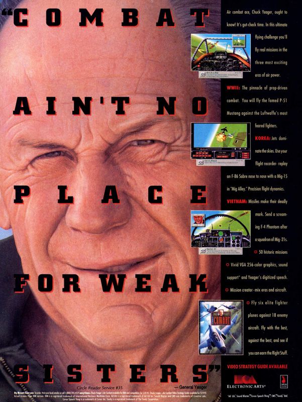 Chuck Yeager's Air Combat Magazine Advertisement (Magazine Advertisements): Computer Gaming World (United States) Issue 84 (July 1991)