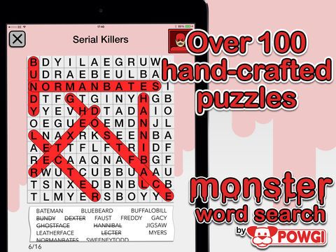 Monster Word Search by POWGI Screenshot (iTunes Store)