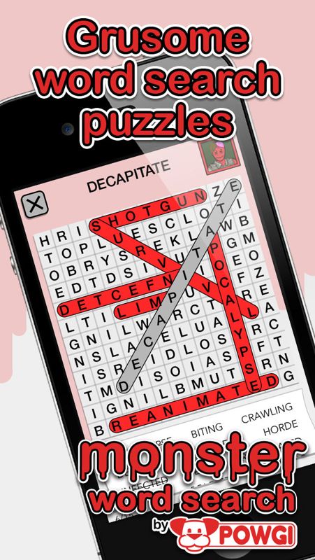 Monster Word Search by POWGI Screenshot (iTunes Store)