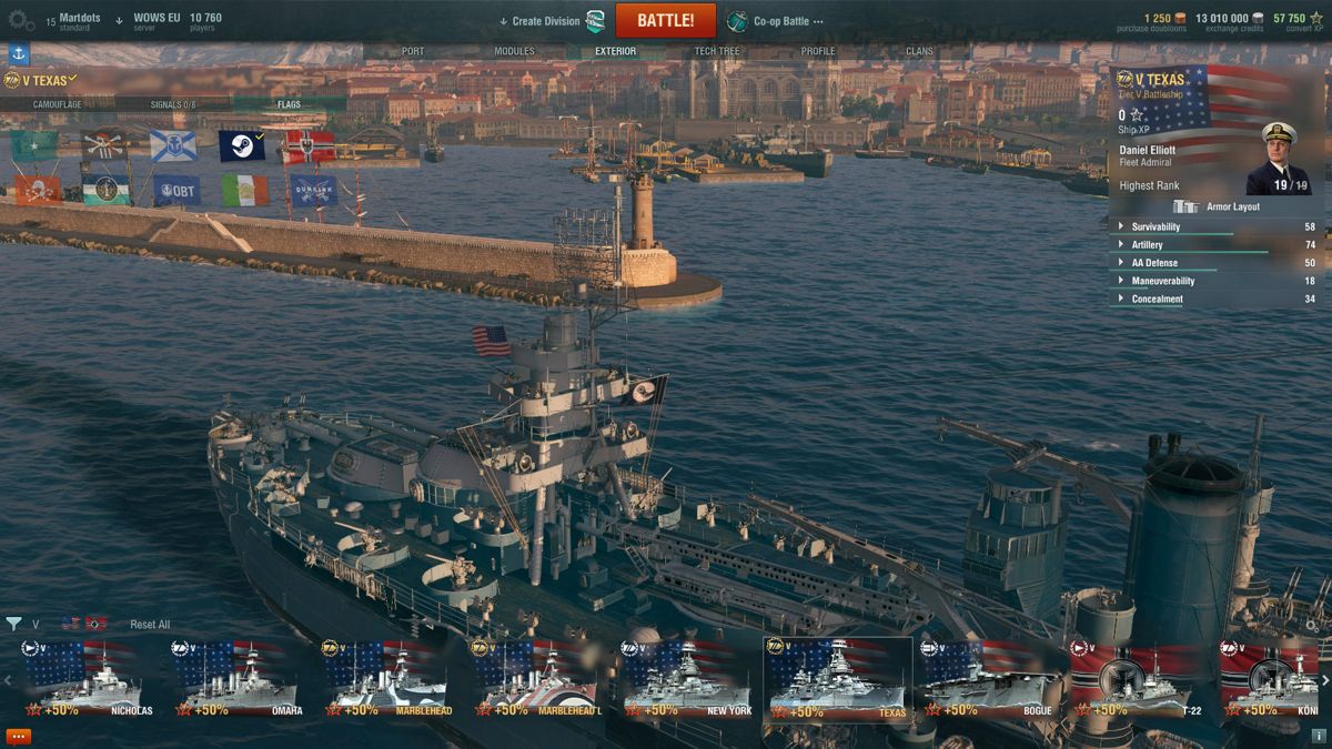 World of Warships: Rental Texas (3 Days) Screenshot (Steam)