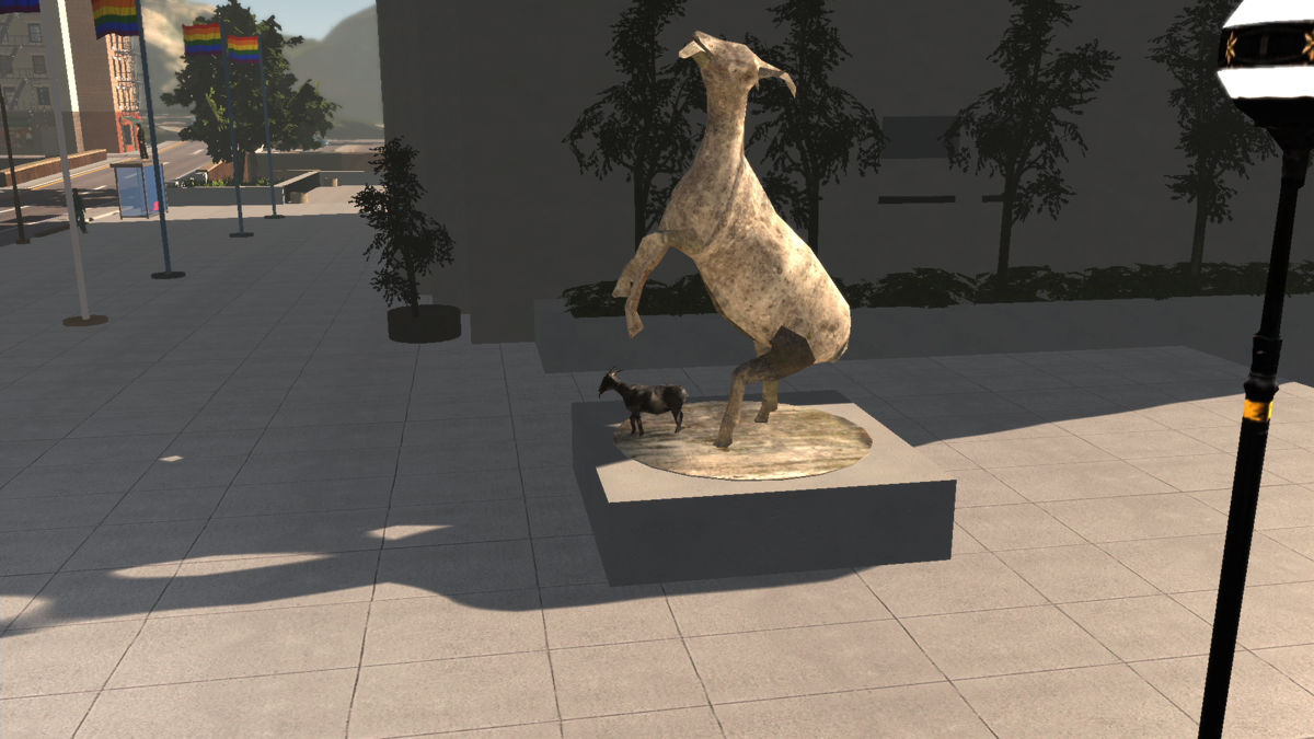 Goat Simulator Screenshot (Xbox.com product page): What a nice statue!