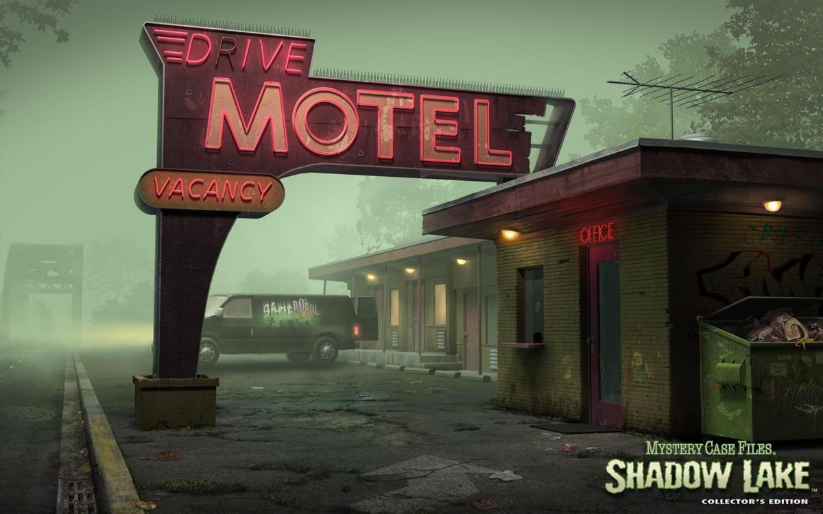 Mystery Case Files: Shadow Lake (Collector's Edition) Wallpaper (Mystery Case Files: Shadow Lake (Collector's Edition) - Extras): Motel_Exterior_1920x1200