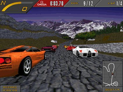 Need for Speed II Screenshot (Official website - screenshots (1997)): Behind the pack. PCCD screenshot