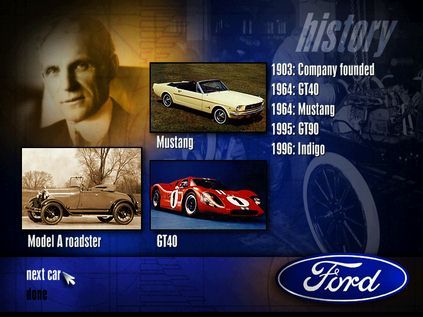 Need for Speed II Screenshot (Official website - screenshots (1997)): Ford history and timeline. PCCD screenshot