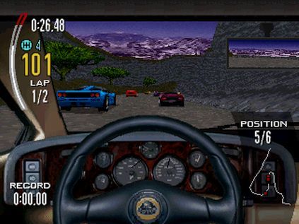 Need for Speed II Screenshot (Official website - screenshots (1997)): Driver's eye view. PlayStation screenshot