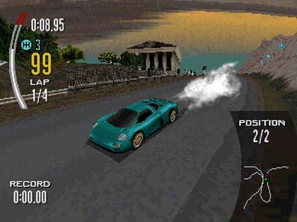 Need for Speed II Screenshot (Official website - screenshots (1997)): Smoke and rubber. PlayStation screenshot