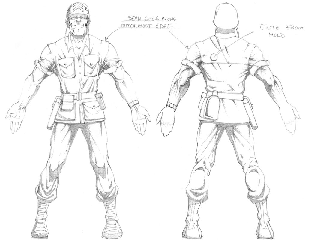 Army Men: Sarge's Heroes 2 Concept Art (Army Men Digital Press Kit 2000): Sarge Pencil 3