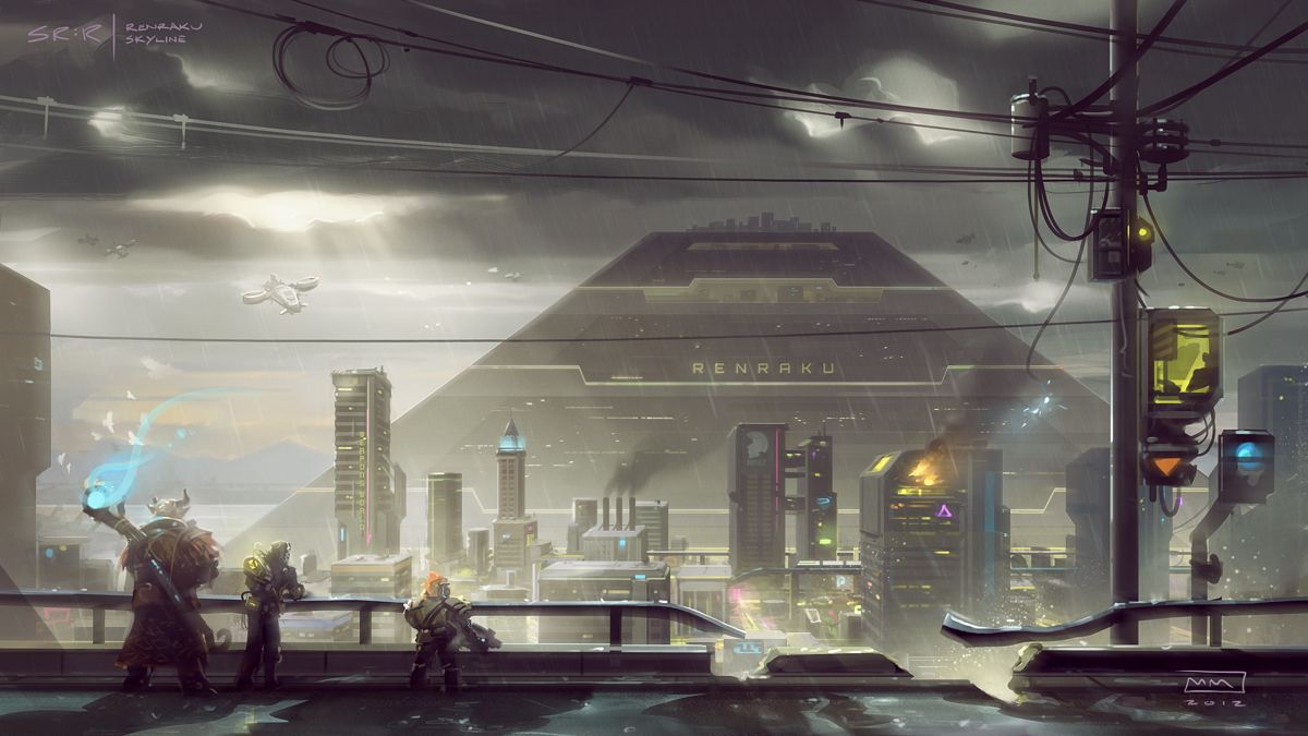 Shadowrun Returns Concept Art (Official Website): Renraku Skyline