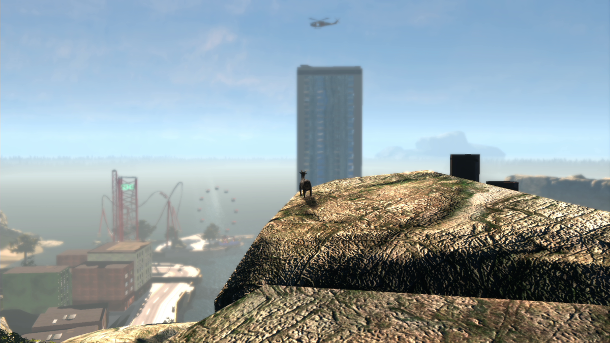 Goat Simulator Screenshot (Xbox.com product page): Enjoying the view