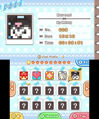 Sanrio Characters Picross Screenshot (Nintendo.com)