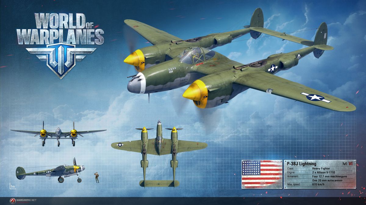 World of Warplanes Render (Official Website, Warplane Renders (2016)): Lockheed P-38J Lightning
