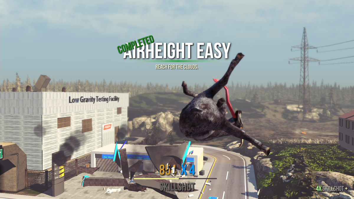 Goat Simulator Screenshot (Xbox.com product page): Ragdolling through the air