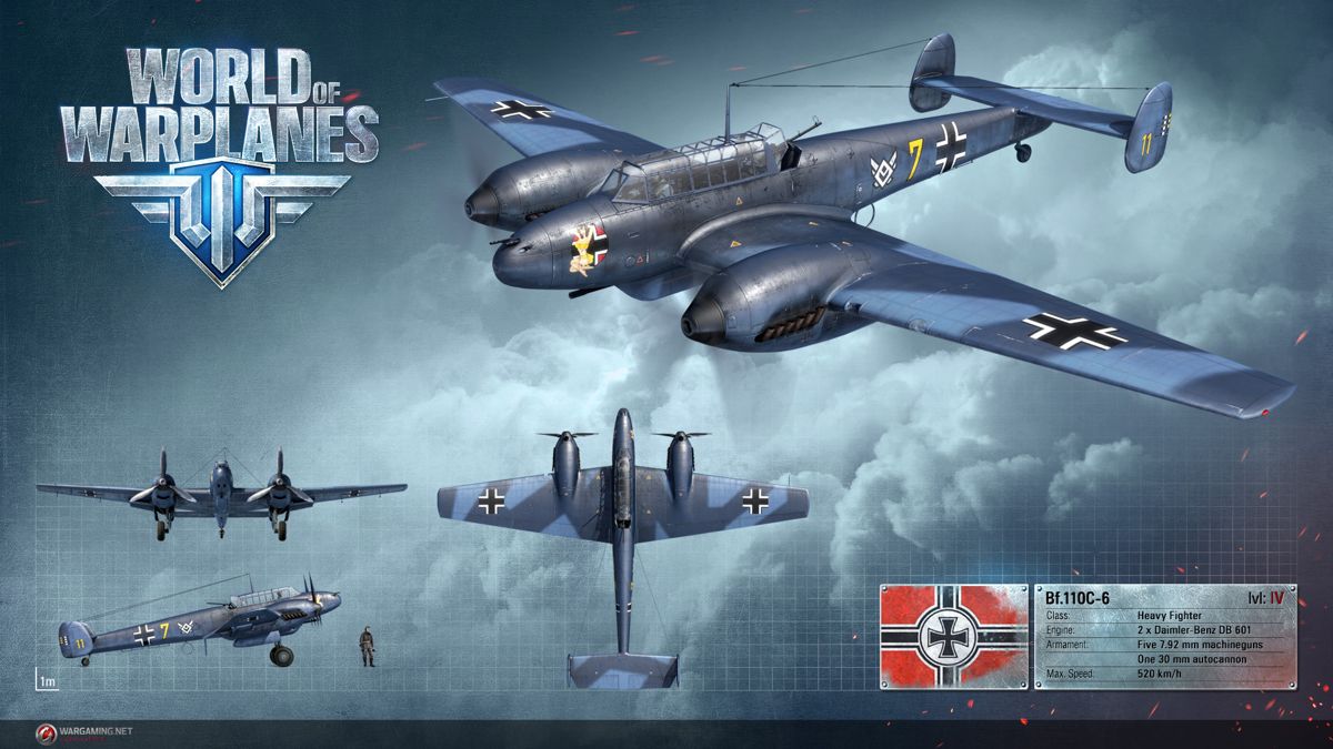 World of Warplanes Render (Official Website, Warplane Renders (2016)): Messerschmitt Bf 110 C-6